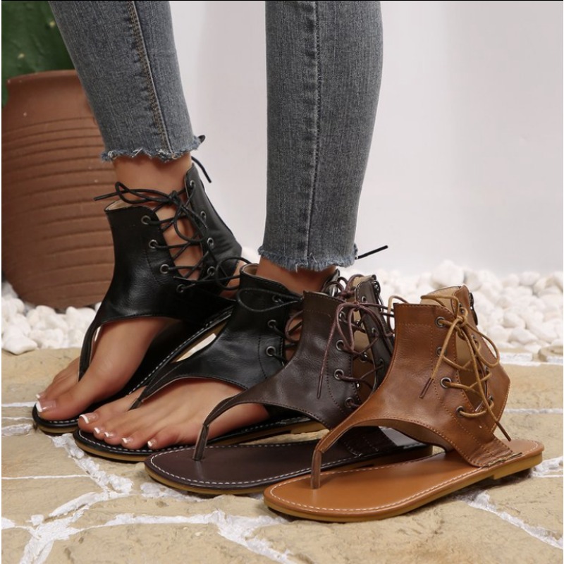 Bandage - 2026 Boho PU Sandals Women Retro