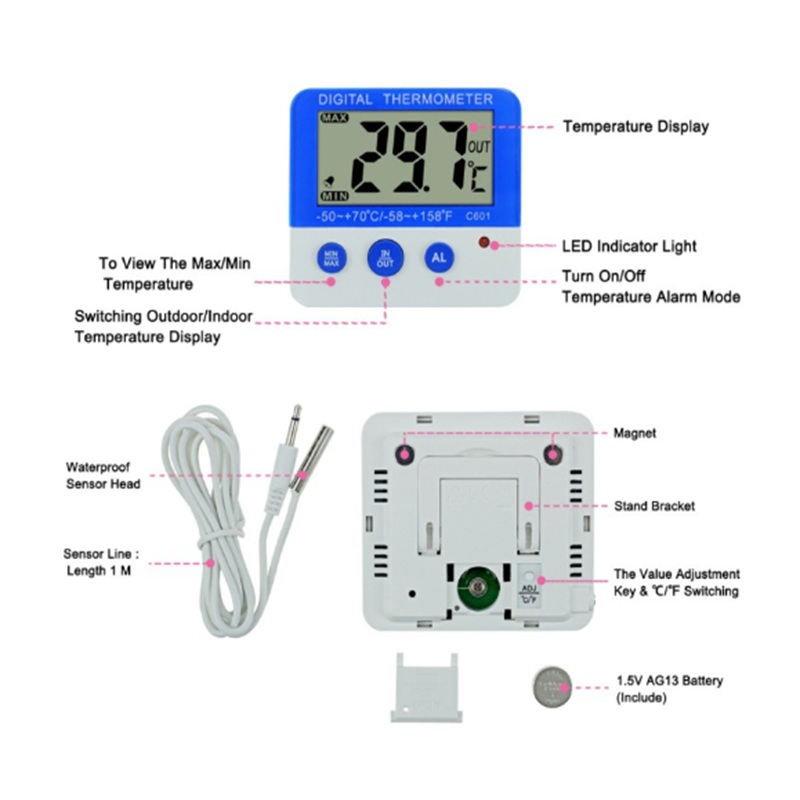 LCD Display Digital Fridge The - Thermometer Digital ulasan dan harga